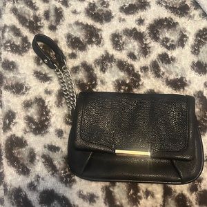 Black wristlet wallet silver detailing